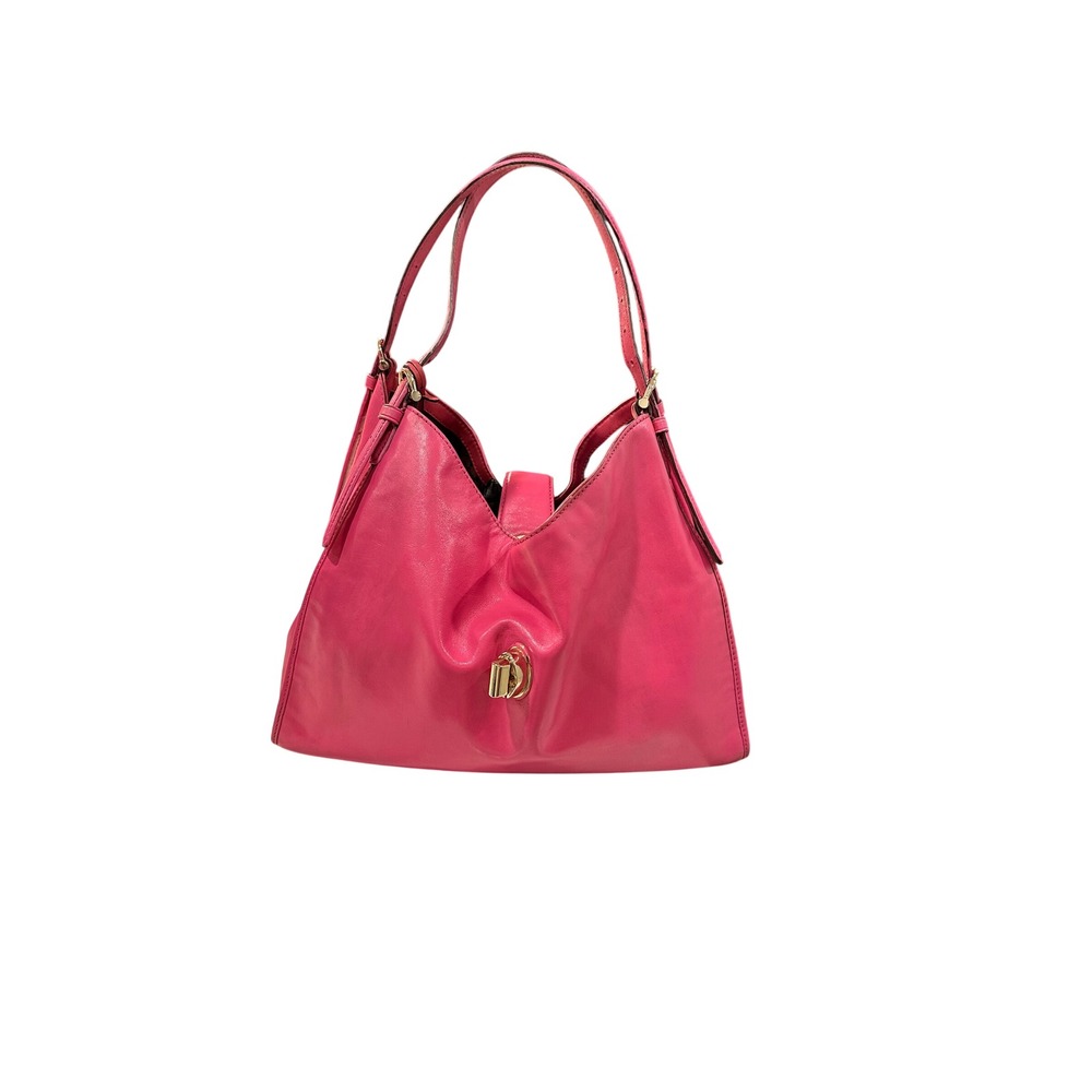 Coach Pink Leather Hobo Shoulder Bag Turn Lock Gold Tone Horse Carriage Tag - Picture 7 of 8